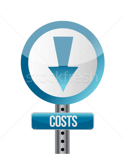 Illustration depicting a roadsign with a cost increase concept. Stock photo © alexmillos
