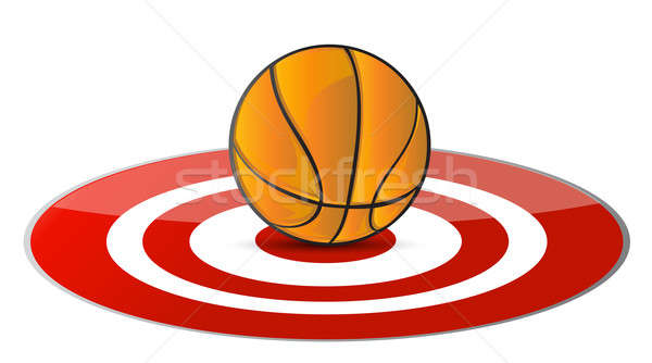Basket balle cible sport rouge flèche [[stock_photo]] © alexmillos