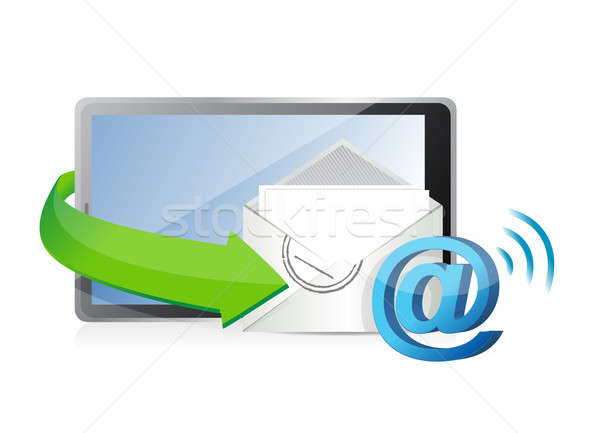 электронная почта иллюстрация дизайна окна синий письме Сток-фото © alexmillos