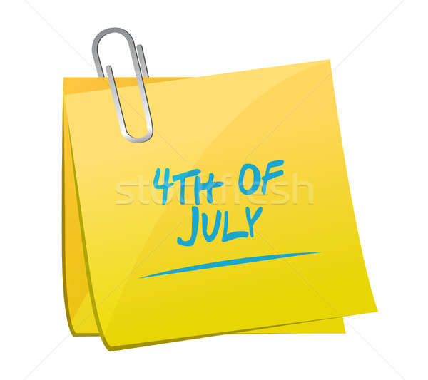 4th of July memo post sign concept illustration Stock photo © alexmillos