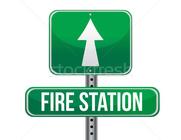 fire station road sign Stock photo © alexmillos
