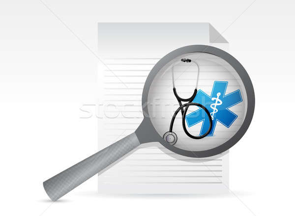 medical document with a Stethoscope Stock photo © alexmillos