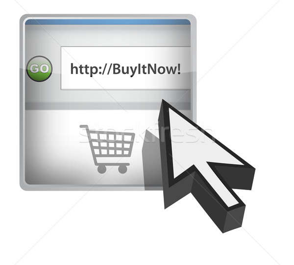 Stock photo: Buy it now browser button with cursor illustration design