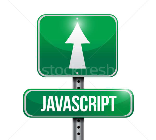javascript road sign illustration over a white background Stock photo © alexmillos