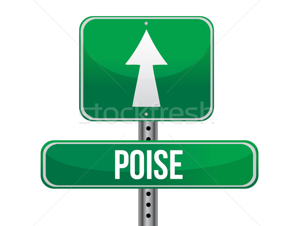 poise road sign illustration design over a white background Stock photo © alexmillos