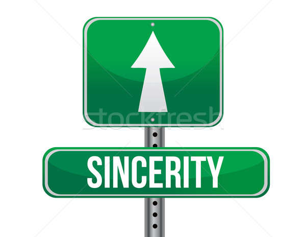 sincerity road sign illustration design over a white background Stock photo © alexmillos