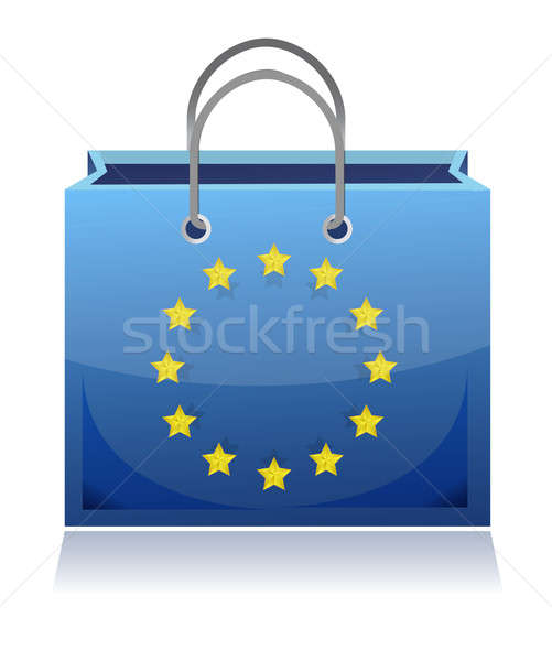 european shopping bag illustration design over white Stock photo © alexmillos