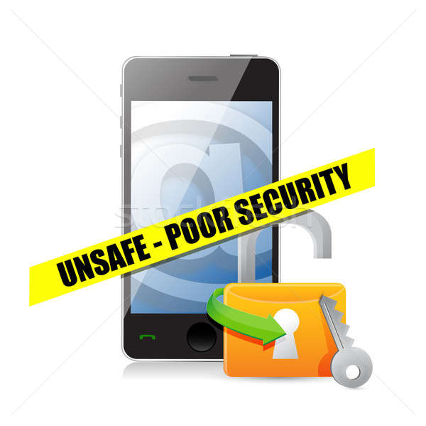 unsafe poor security technology concept illustration design over Stock photo © alexmillos