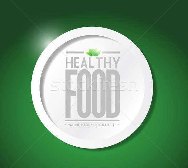 Stock photo: Healthy food lifestyle illustration design over a green backgrou