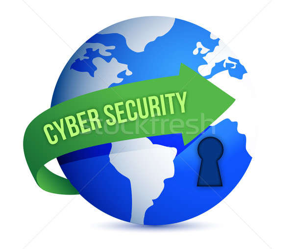 Cyber Security Arrow With Lock on The Globe  Stock photo © alexmillos