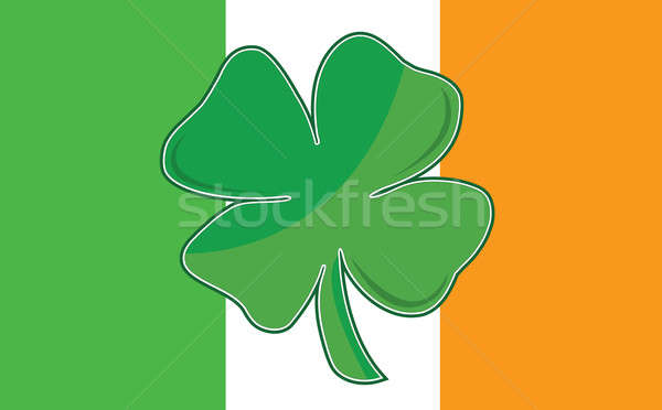Irish Four Leaf Clover flag. eps available / Irish Leaf clover f Stock photo © alexmillos