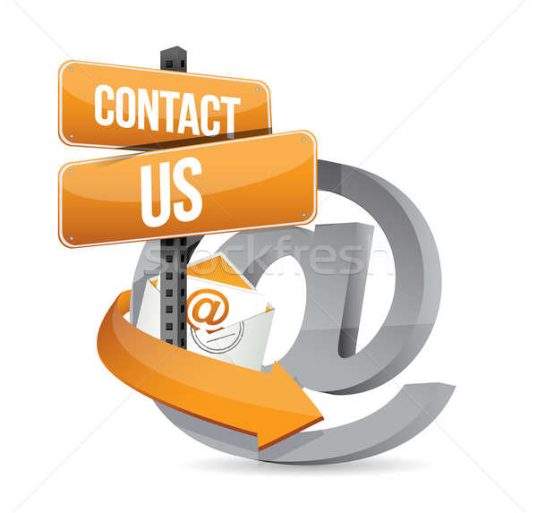 E mail contact us at sign illustration design Stock photo © alexmillos