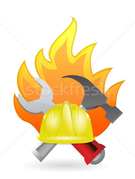 Construction tools on fire  Stock photo © alexmillos