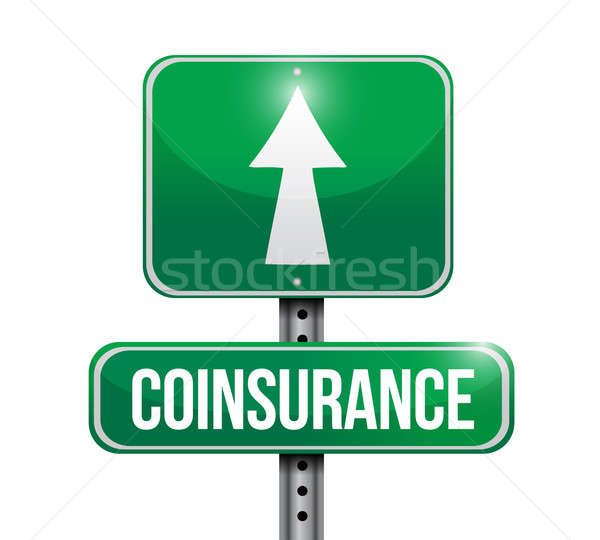 coinsurance road sign illustration design over white Stock photo © alexmillos