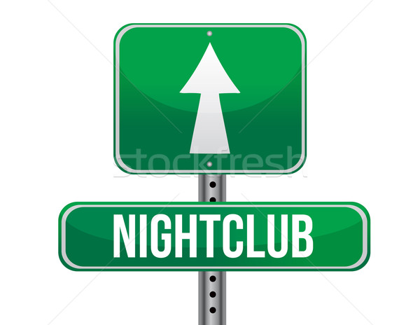 nightclub road sign illustration design over a white background Stock photo © alexmillos