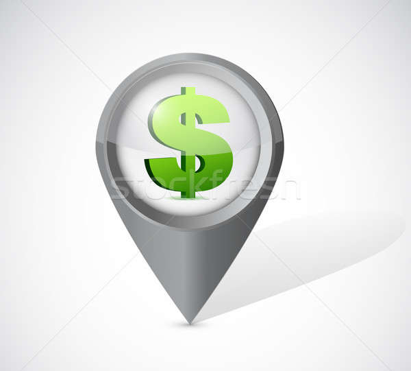 dollar currency pointer illustration design over a white backgro Stock photo © alexmillos