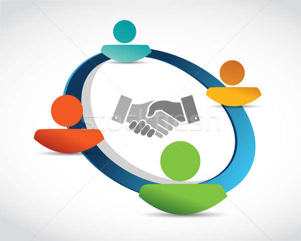 Affaires accord handshake illustration design isolé Photo stock © alexmillos