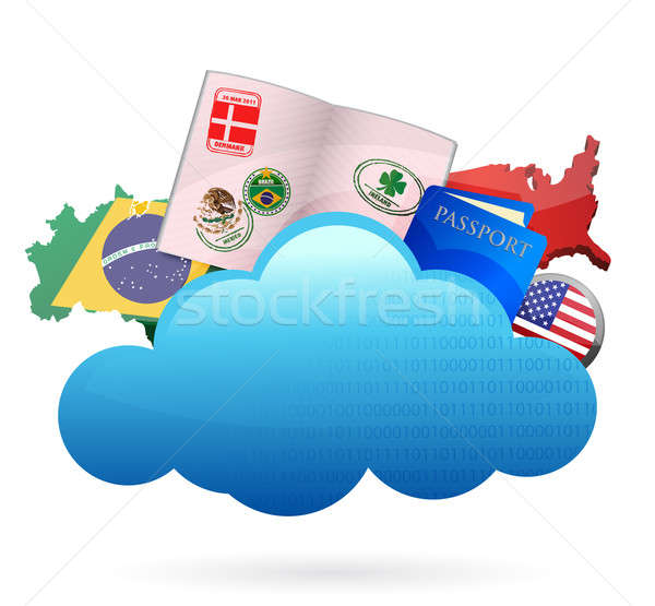 Stock foto: Cloud · Computing · Illustration · Design · weiß · Himmel