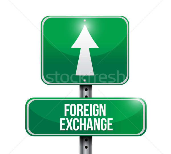 Ausländischen Austausch Schild Illustration Design weiß Stock foto © alexmillos