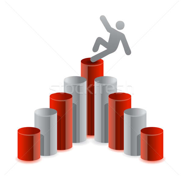 Man falling from top of graph Stock photo © alexmillos
