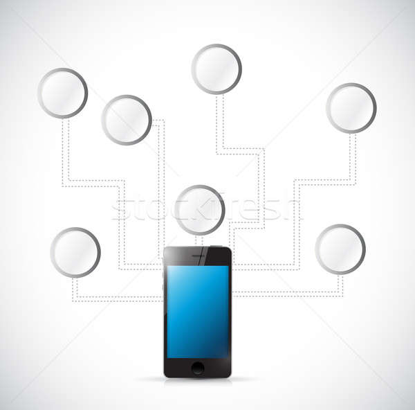 Stock photo: phone empty diagram network illustration design over white