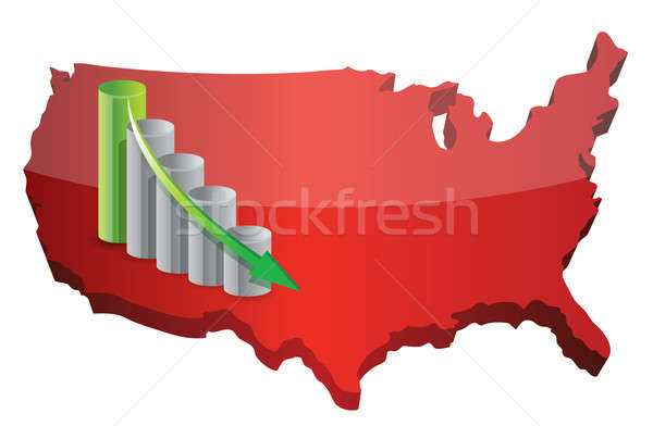 US Business fail graph illustration design over white Stock photo © alexmillos