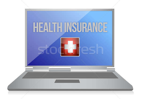 покупке онлайн Медицинское страхование иллюстрация дизайна здоровья Сток-фото © alexmillos