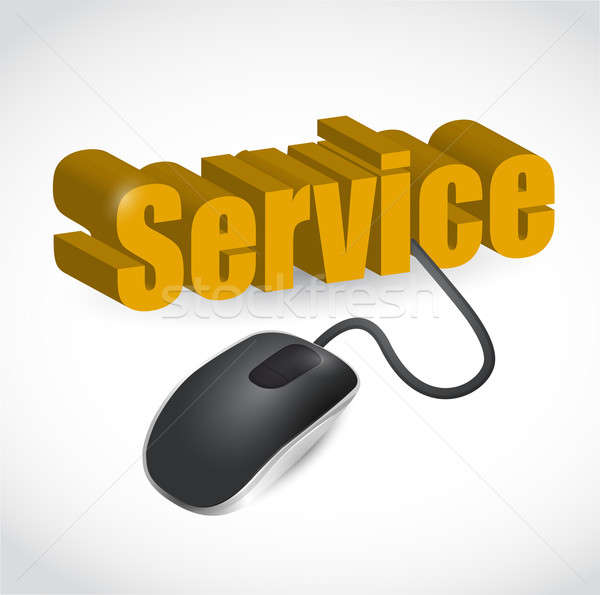 Service Zeichen Maus Illustration Design weiß Stock foto © alexmillos