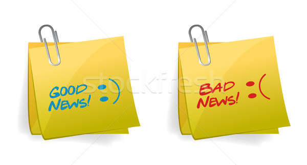 Good and Bad News Concept illustration design over white Stock photo © alexmillos
