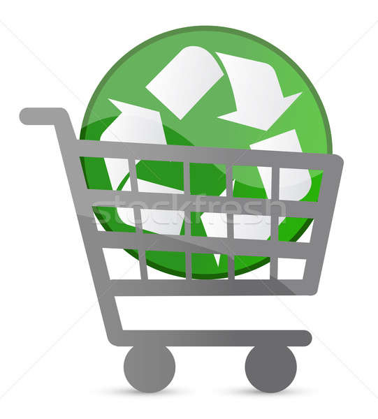 shopping card and recycle sign illustration design Stock photo © alexmillos