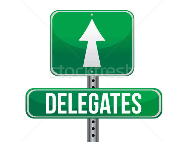 Delegates Green Road Sign illustration design over a white backg Stock photo © alexmillos