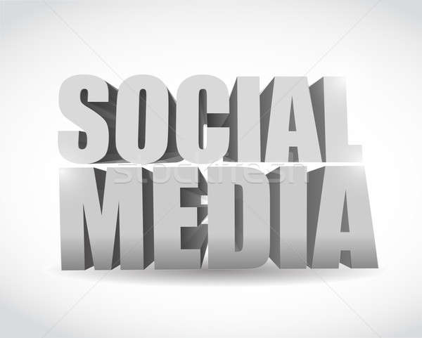 social media text illustration design over a white background Stock photo © alexmillos
