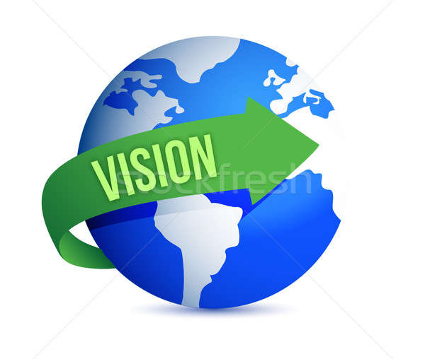 Vision monde résumé noir avenir succès Photo stock © alexmillos