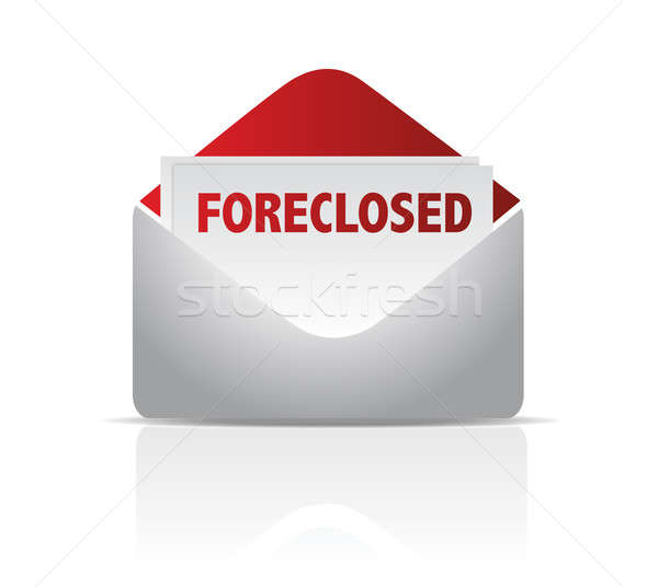 foreclosed mail envelope illustration design over white Stock photo © alexmillos