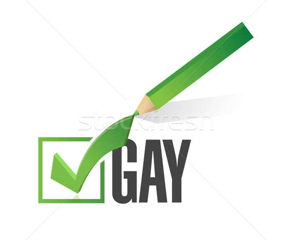 Foto stock: Seleccionado · gay · comprobar · ilustración · pluma