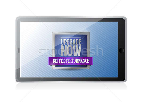 tablet with an upgrade now illustration Stock photo © alexmillos