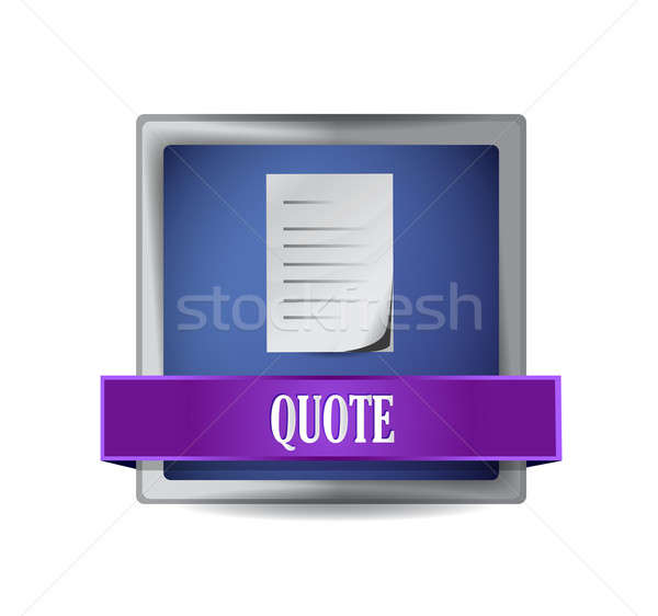 quote glossy blue button illustration design Stock photo © alexmillos