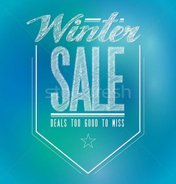 blue and green lights winter sale poster sign Stock photo © alexmillos