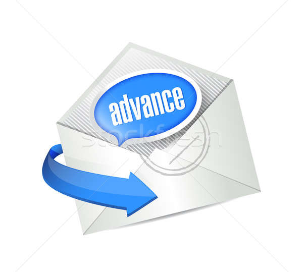 Cloud computing advance mail illustration Stock photo © alexmillos
