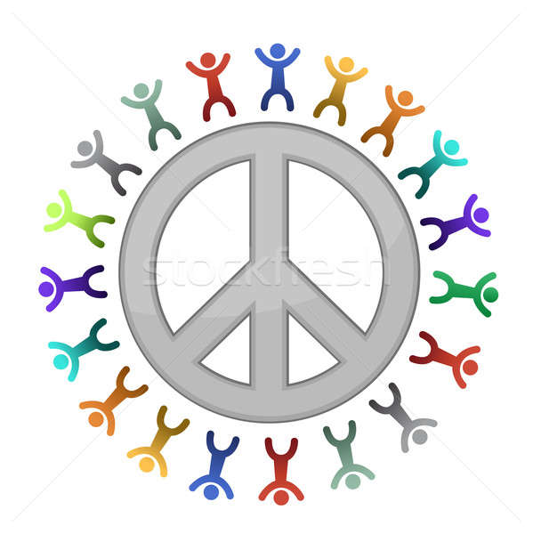 peace sign diversity illustration design Stock photo © alexmillos