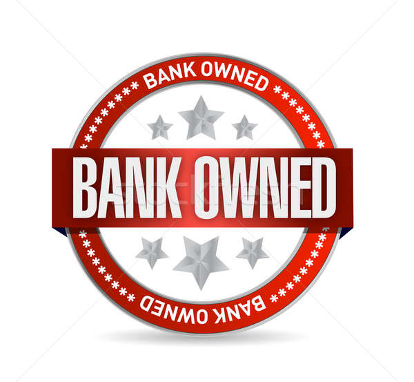 bank owned seal stamp illustration design over a white backgroun Stock photo © alexmillos