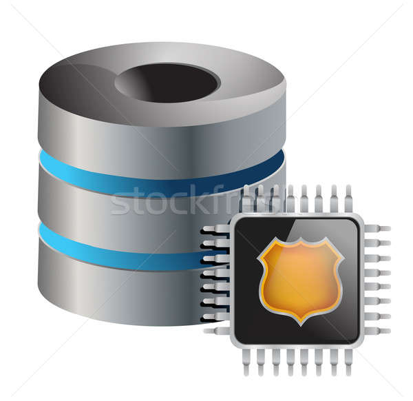 Computer servers chip illustration design over white background Stock photo © alexmillos