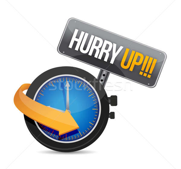 hurry up watch message illustration design over a white backgrou Stock photo © alexmillos