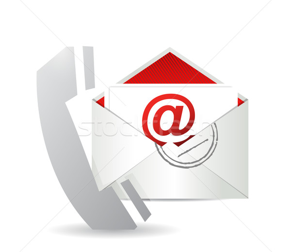 phone and email. illustration design over a white background Stock photo © alexmillos