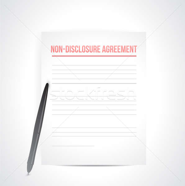 Stock photo: non disclosure agreement documents. illustration design over whi
