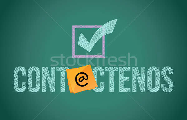 Spanish contact us and button illustration Stock photo © alexmillos