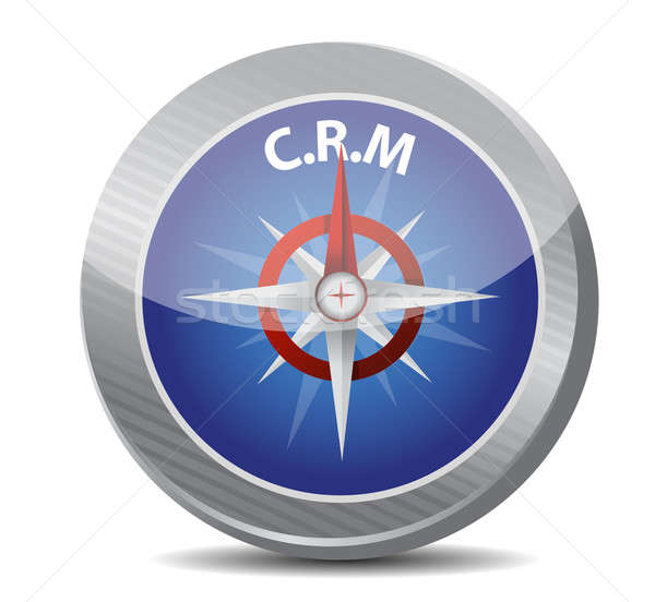 Crm направлять компас иллюстрация дизайна рынке Сток-фото © alexmillos