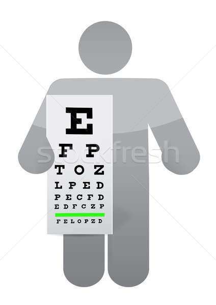 doctor and eye exam chart illustration design over white Stock photo © alexmillos