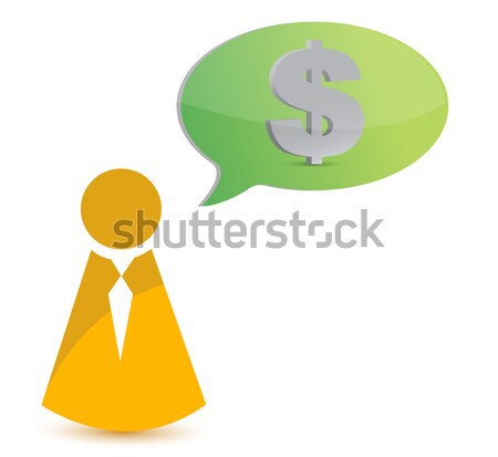 thinking in money illustration design over white background Stock photo © alexmillos