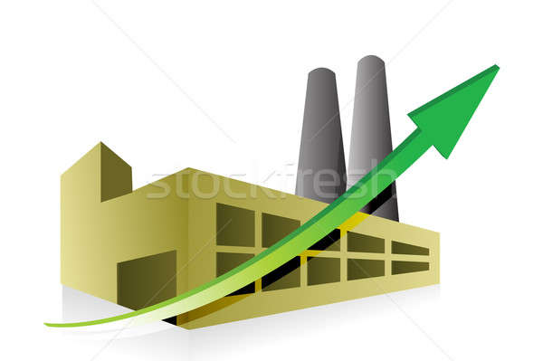 Stockfoto: Fabriek · illustratie · ontwerp · witte · teken